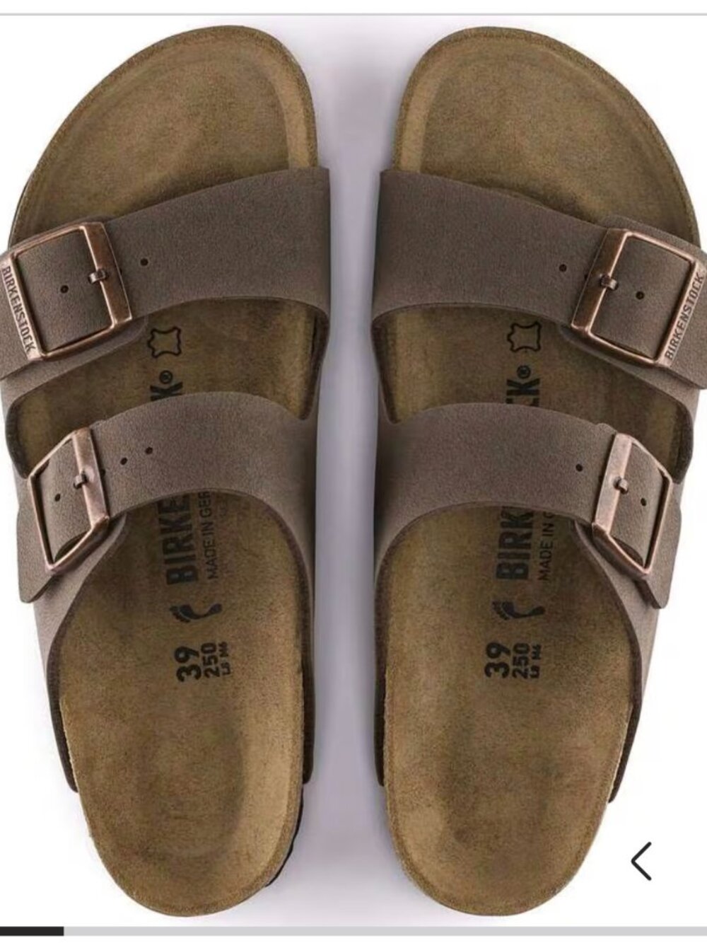Birkenstock Arizona Sandals Brown with Copper Buckles